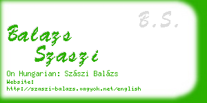 balazs szaszi business card