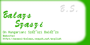 balazs szaszi business card